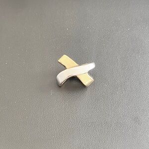 QGI 14kt Yellow and White Gold “X” Slide Necklace Pendant